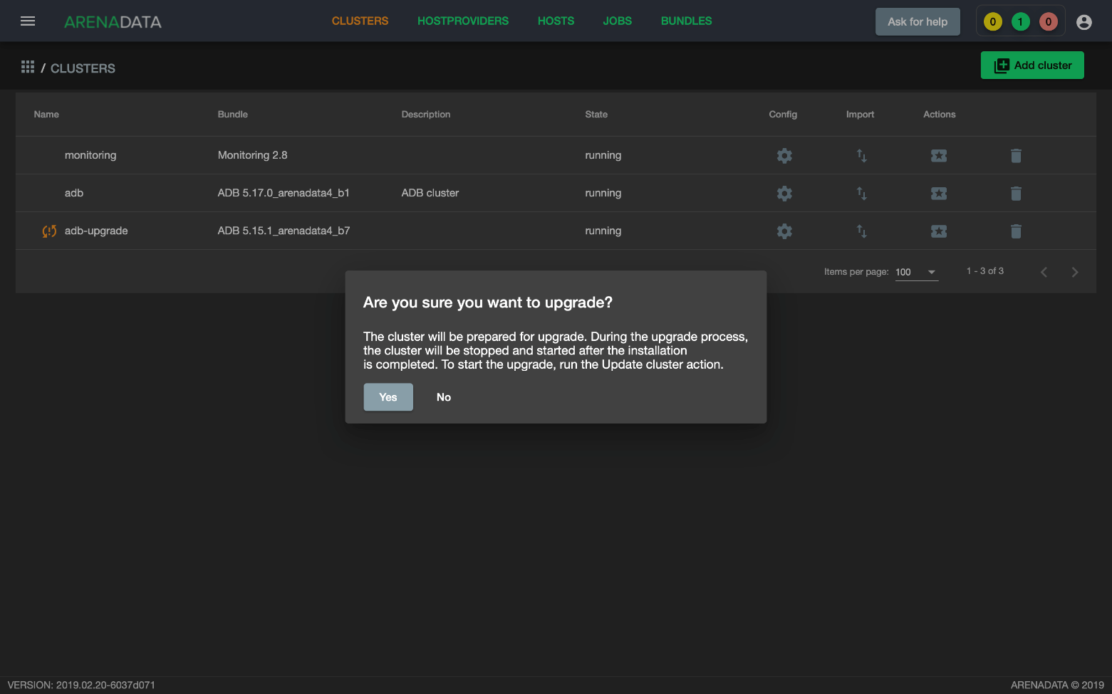 Запрос на подтверждение действия