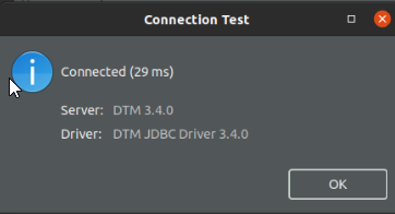Сообщение об успешном подключении к БД