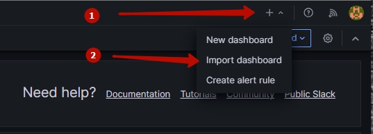Меню импорта Панели