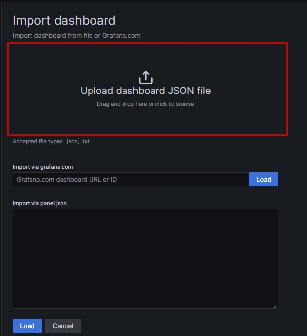 Загрузка файла панели
