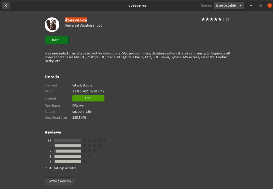 Установка DBeaver