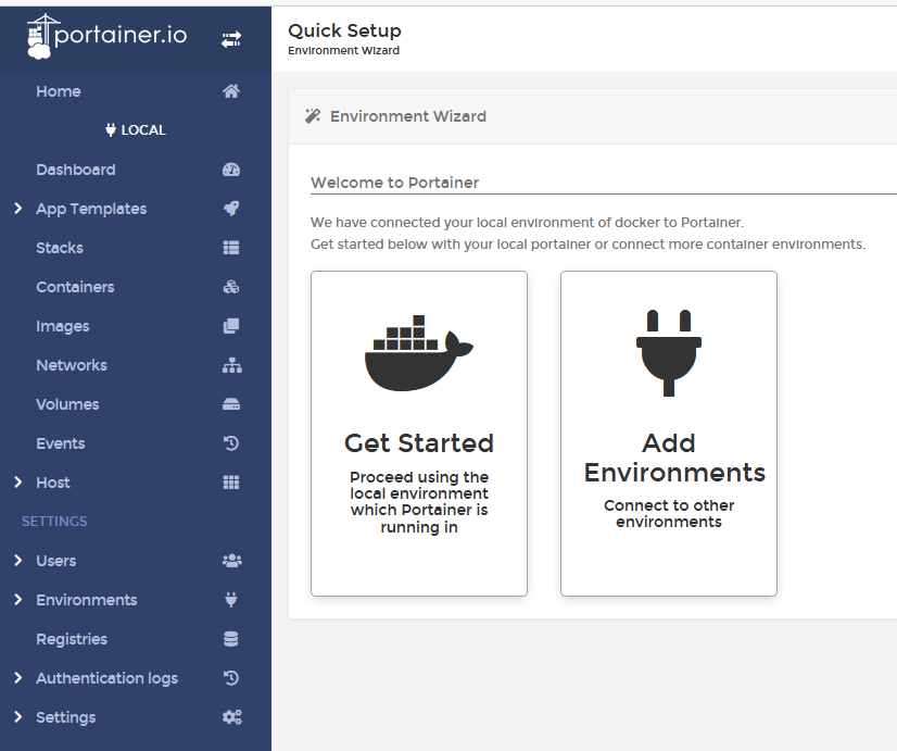Окно «Quick Setup»